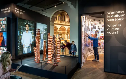 Different parts of the exhibition with different questions