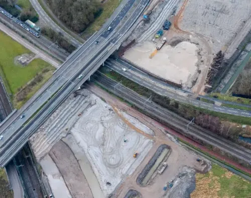 The highway under construction