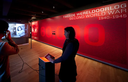 Amsterdam red wall with stories