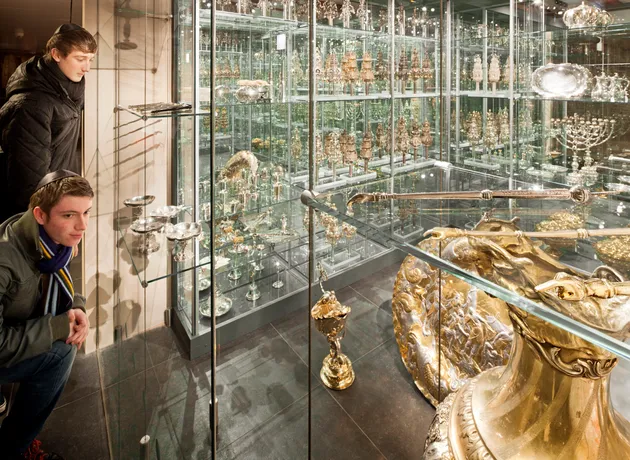 Silver vitrine treasure room
