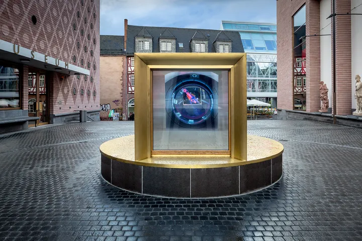 From the square outside, visitors can peek down into the snow globe – it’s a spectacular sight.