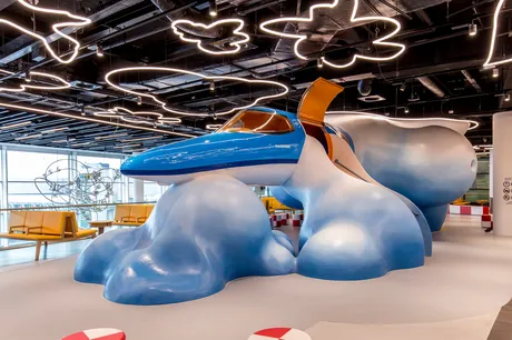 Family world with aeroplane play ground