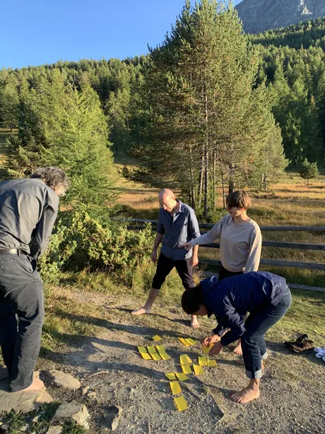Brainstorming in nature for an exhibition about nature