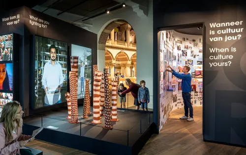 Different parts of the exhibition with different questions