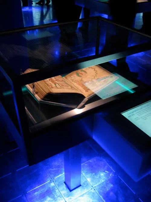 Detail of a vitrine with a book