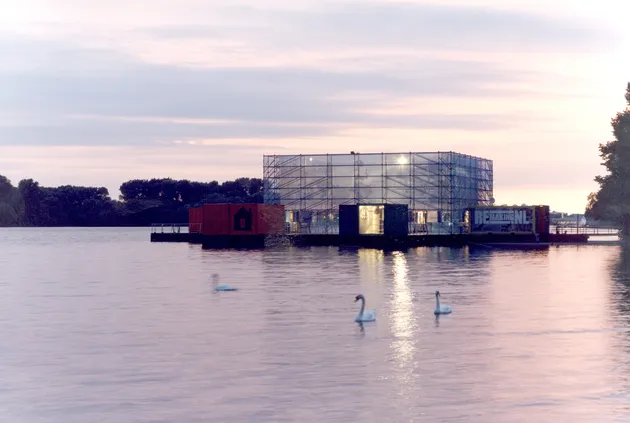 Outside of the pavilion