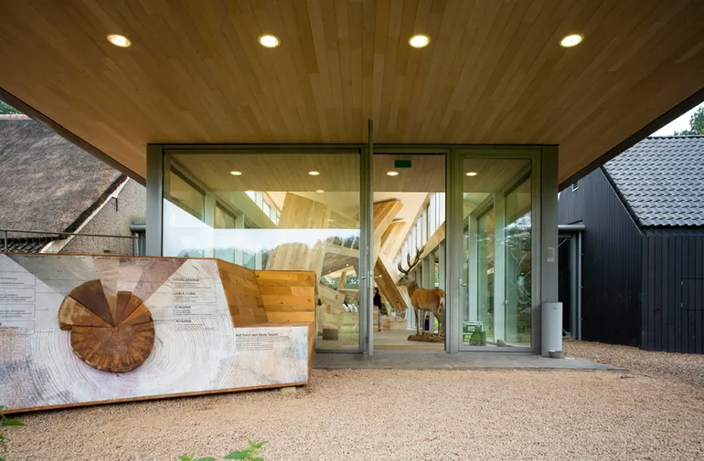 Entrance with infographic